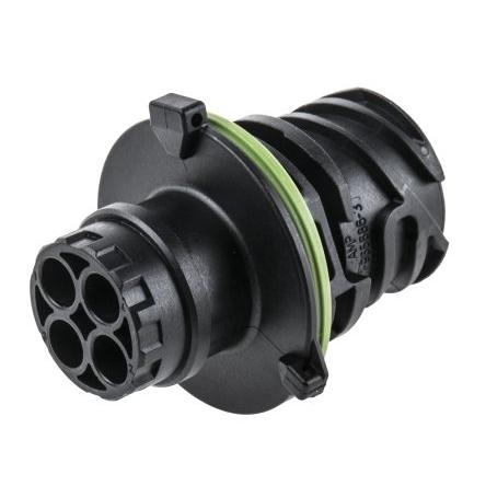 TE Connectivity Zástrčka DIN, řada: DIN, počet kontaktů: 2, velikost: Standard, orientace těla: Rovný, IP69, IP67 30A