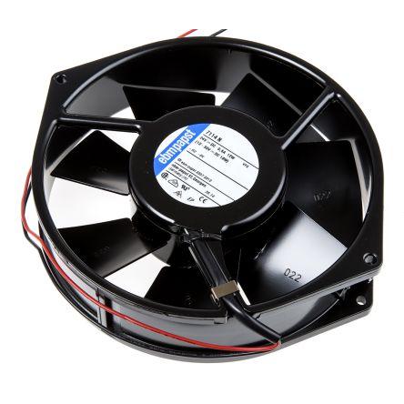 ebm-papst Axiální ventilátor, řada: 7100 N, průtok vzduchu: 308 m³/h 12 W 24V dc 500 mA IP54 150 mm 150mm 38 mm