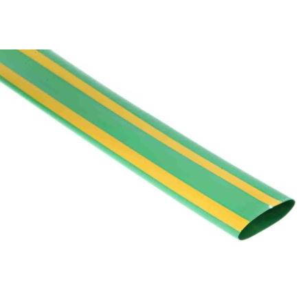 RS PRO Teplem smrštitelné bužírky průměr 19.1 mm Zelená, Žlutá smršťovací poměr 2:1 Polyolefin 1.2m