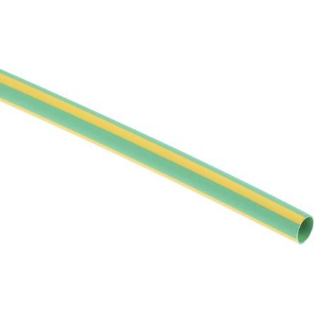 RS PRO Teplem smrštitelné bužírky průměr 4.8 mm Zelená, Žlutá smršťovací poměr 2:1 Polyolefin 1.2m