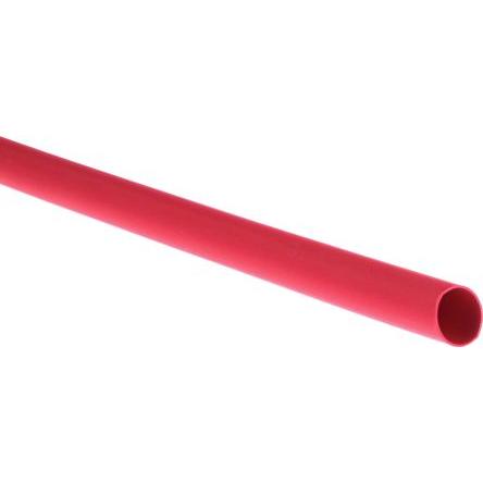 RS PRO Teplem smrštitelné bužírky průměr 6.4 mm Červená smršťovací poměr 2:1 Polyolefin 1.2m