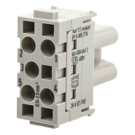 HARTING Modul napájecího konektoru pro vysoké zatížení 16A Vnitřní HAN Modular 5