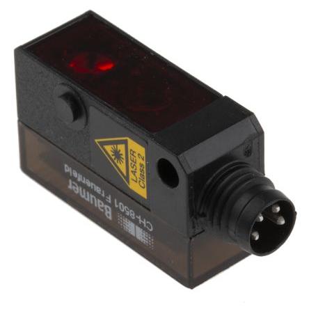 Baumer Fotoelektrický snímač, řada: OHDK Laserové světlo Blok 4kolíkový M8, výstup: PnP Difuzní IP67