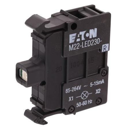 Eaton Blok LED diod, řada: M22 Blok světel 264V ac Šroub barva Červená LED