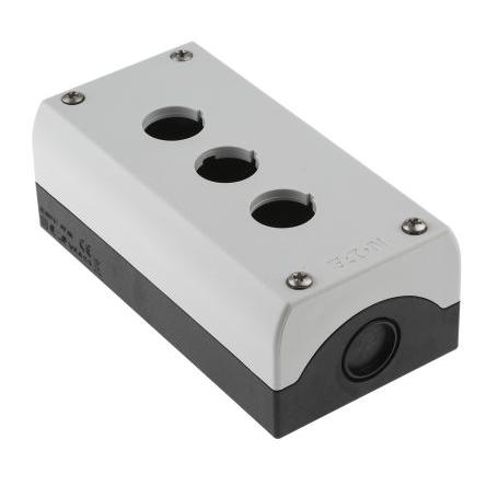 Pouzdro tlačítka, řada: M22, průměr výřezu: 22 mm Šedá Plastové Eaton, počet výřezů: 3
