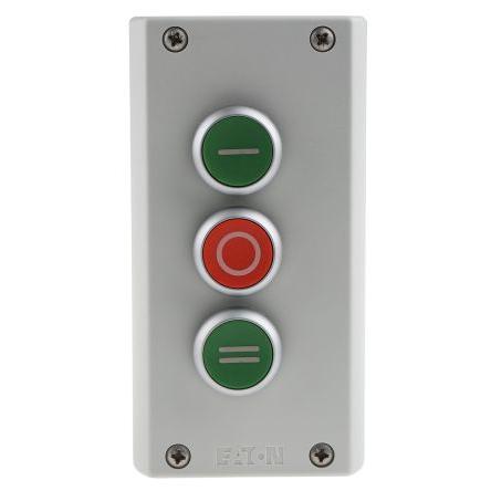 Eaton Zapouzdřené tlačítko Okamžité, řada: RMQ Titan M22 IP69K 3 NO, 3 NC Zelená, Červená Plastové, počet výřezů: 3