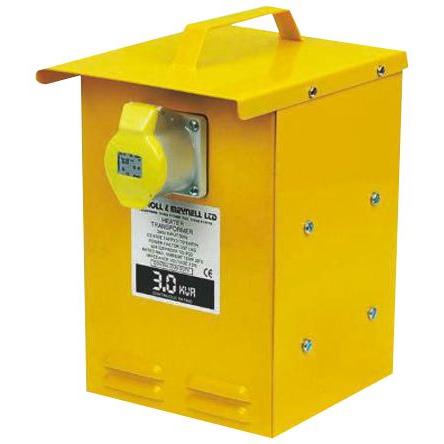 Carroll & Meynell Stavební transformátor, CMHT 3 kVA, primární napětí: 230 V ac, sekundární napětí: ±55 V ac, 27 A