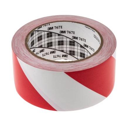 Páska pro vyznačení průchodu Pryž, Bílá, Červená Vinyl 0.13 mm 50mm, délka: 33 m Scotch 767 3M