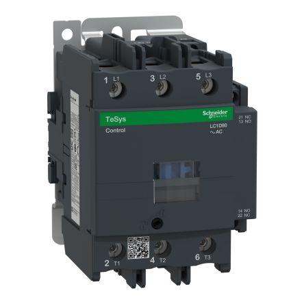 Schneider Electric 1 NO, 1 NC Stykač napětí ve vinutí 110V ac 3pólový 80 A 1kV ac 45 kW s 3 NO kontakty 110V ac Řízení