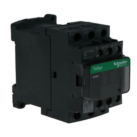 Schneider Electric 1 NO, 1 NC Stykač napětí ve vinutí 24V dc 3pólový 18 A 690V ac 7.5 kW s 3 NO kontakty 24V dc Řízení