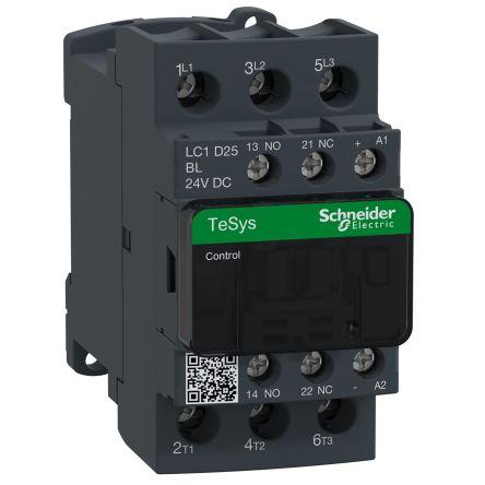 Schneider Electric 1 NO, 1 NC Stykač napětí ve vinutí 24V dc 3pólový 25 A 690V ac 11 kW s 3 NO kontakty 24V dc Řízení