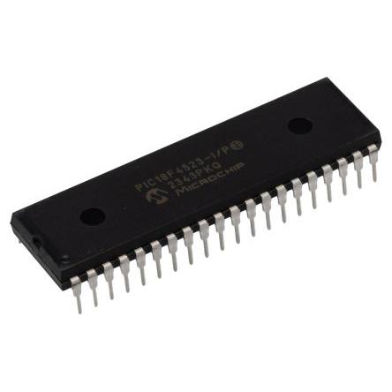 Microchip Mikrokontrolér PIC18F4523-I/P 8 bit PIC 40 MHz 32 kB, 256 (unece.unit.AD) Blesk 1.54 kB RAM, počet kolíků: 40