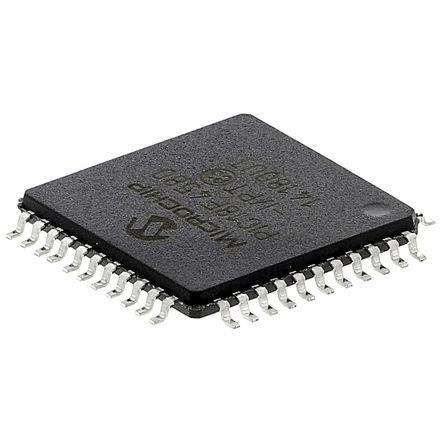 Microchip Mikrokontrolér PIC18F4580-I/PT 8 bit PIC 40 MHz 32 kB, 256 (unece.unit.AD) Blesk 1.54 kB RAM, počet kolíků: 44