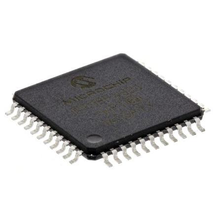 Microchip Mikrokontrolér PIC18F4321-I/PT 8 bit PIC 40 MHz 8 kB, 256 (unece.unit.AD) Blesk 512 bit RAM, počet kolíků: 44
