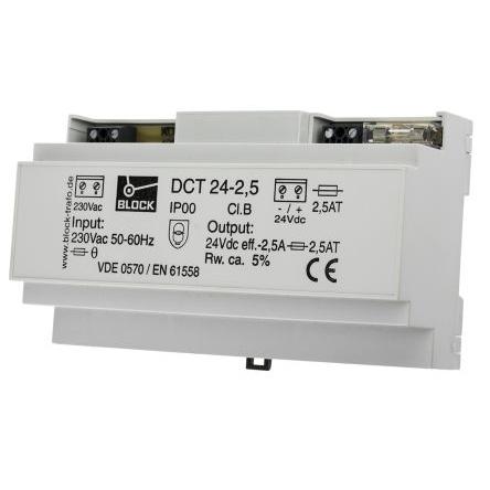 Block Napájecí zdroj na lištu DIN DCT, počet výstupů: 1 Lineární 230V ac 2.5 A St. 24V dc DC 60 W