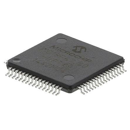 Microchip Mikrokontrolér PIC18F67J60-I/PT 8 bit PIC 41.67 MHz 128kB Blesk 3.81 kB RAM, počet kolíků: 64 kolíkový, TQFP