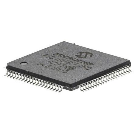 Microchip Mikrokontrolér PIC18F87J50-I/PT 8 bit PIC 48 MHz 128kB Blesk 3.9 kB RAM, počet kolíků: 80 kolíkový, TQFP