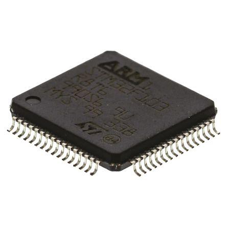 STMicroelectronics Mikrokontrolér STM32F103R8T6 32 bit ARM Cortex M3 72 MHz 64kB Blesk 20 kB RAM, počet kolíků: 64