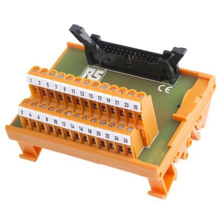 RS PRO Modul rozhraní, IDC, Lišta DIN, Vnější, počet kontaktů: 26, 50V 1A, délka: 90 mm