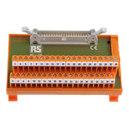 RS PRO Modul rozhraní, IDC, Lišta DIN, Vnější, počet kontaktů: 40, 50V 1A, délka: 115 mm