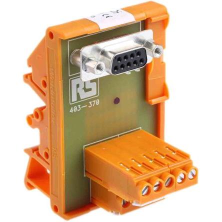 RS PRO Modul rozhraní, D-SUB, Lišta DIN, Vnitřní, počet kontaktů: 9, 50V 1A, délka: 45 mm