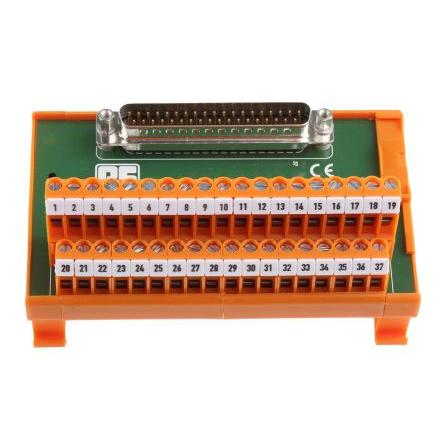 RS PRO Modul rozhraní, D-SUB, Lišta DIN, Vnější, počet kontaktů: 37, 50V 1A, délka: 110 mm