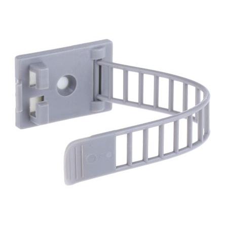 Kabelová spona pro průměr svazku 22 mm Nylon Šedá Samolepicí RS PRO