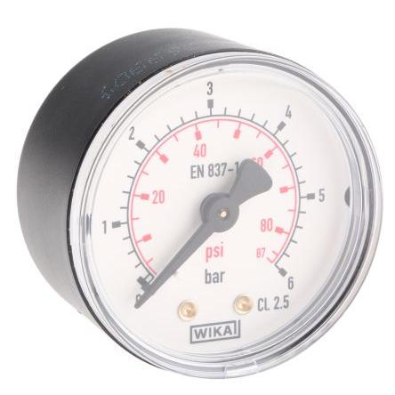 Tlakoměr BSPT 7203476, přesnost: ±1.6 % 50 mm R 1/8 Plastové, 60 °C 6 bar 0 bar WIKA