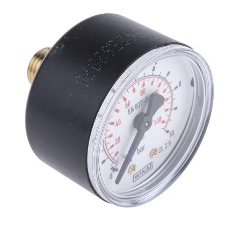 Tlakoměr RR 1/4 7203493, přesnost: ±1.6 % 50 mm Plastové, 60 °C 10 bar 0 bar WIKA