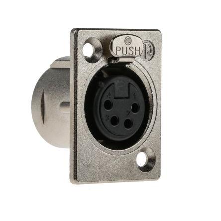 Neutrik Konektor XLR, počet kontaktů: 4, orientace těla: Rovný Vnitřní, pokovení: Stříbro přes nikl, Panel, 50V,