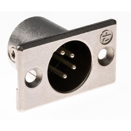 Neutrik Konektor XLR, počet kontaktů: 4, orientace těla: Rovný Vnější, pokovení: Stříbro přes nikl, Panel, 50V, materiál