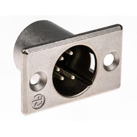 Neutrik Konektor XLR, počet kontaktů: 5, orientace těla: Rovný Vnější, pokovení: Stříbro přes nikl, Panel, 50V, materiál