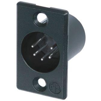 Neutrik Konektor XLR, počet kontaktů: 5, orientace těla: Rovný Vnější, pokovení: Stříbro přes nikl, Panel, 50V, materiál