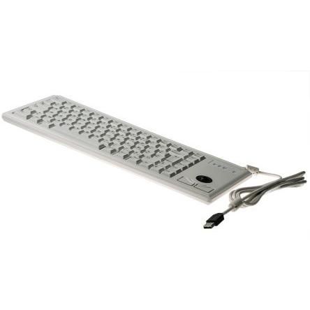 Klávesnice s trackballem, Kabelový, Šedá, USB Kompaktní AZERTY normální klávesy 84 x 19.6 mm x 370mm Cherry