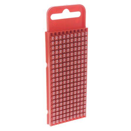 Označovač kabelu, řada: WIC1 Zaklapávací barva Bílá 3 mm x 5mm HellermannTyton Červená 2 2.8 mm 561-01622 WIC1-2-PA66-RD
