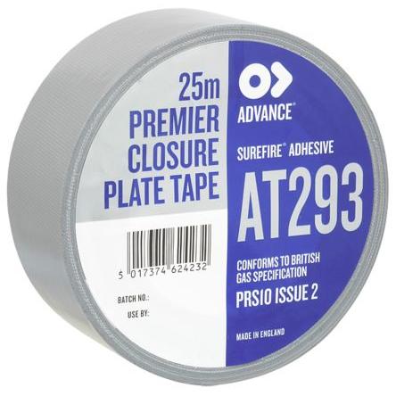 Textilní páska, Stříbrná, délka: 25 m x 50mm x 0.3 mm AT293 Advance Tapes, název: Closure Plate Tape Lesklý