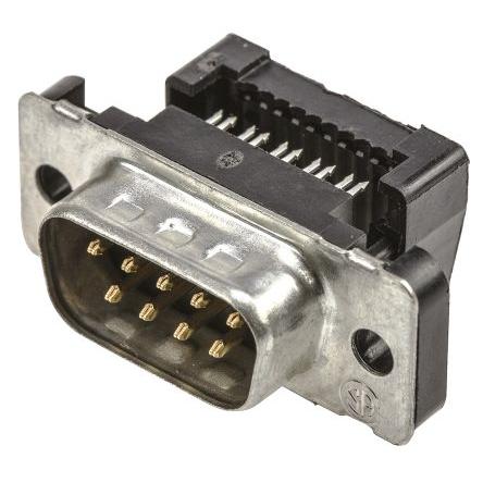 TE Connectivity Konektor D-Sub, řada: Amplimite HDF-20, počet kontaktů: 9, orientace těla: Pravý úhel 2.76 mm, Kabel