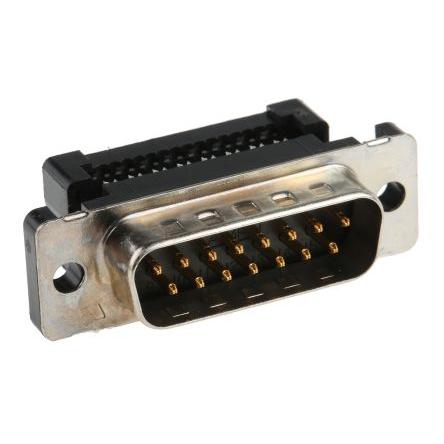 TE Connectivity Konektor D-Sub, řada: Amplimite HDF-20, počet kontaktů: 15, orientace těla: Pravý úhel 2.76 mm, Kabel