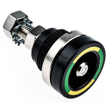 Staubli Testovací zásuvka, 6 mm, Zelená, Žlutá, Vnitřní zásuvný modul, délka: 40 mm, pokovení kontaktu: Nikl Testovací