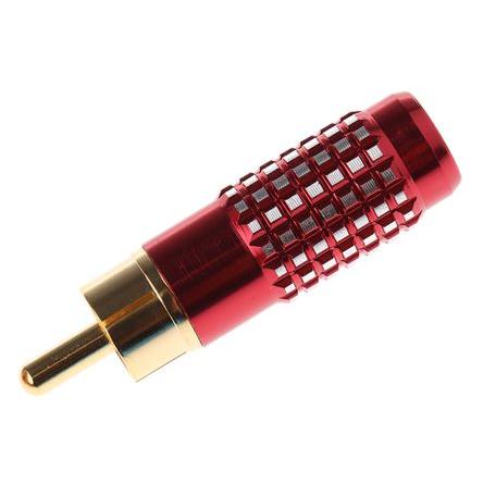 RS PRO Zástrčka RCA, orientace těla: Rovný, Červená, Kabel, pokovení: Zlatá, materiál kontaktu: Mosaz, materiál pouzdra: