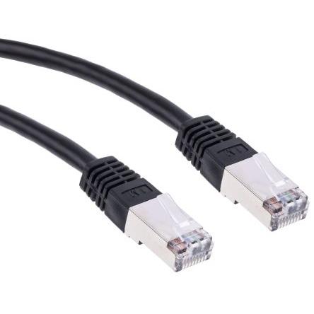 RS PRO Kat6 Ethernetové kabely, Černá, Polyvinylchlorid, A: RJ45 1 m Vnější, B: RJ45 Vnější, typ pláště: S/FTP