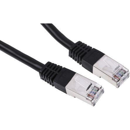 RS PRO Kat6 Ethernetové kabely, Černá, Polyvinylchlorid, A: RJ45 2 m Vnější, B: RJ45 Vnější, typ pláště: S/FTP