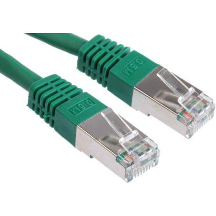 RS PRO Kat6 Ethernetové kabely, Zelená, Polyvinylchlorid, A: RJ45 0.5 m Vnější, B: RJ45 Vnější, typ pláště: S/FTP
