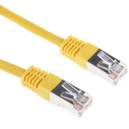 RS PRO Kat6 Ethernetové kabely, Žlutá, Polyvinylchlorid 0.5 m, typ pláště: Stíněné
