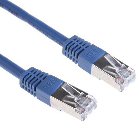RS PRO Kat6 Ethernetové kabely, Modrá, Polyvinylchlorid, A: RJ45 0.5 m Vnější, B: RJ45 Vnější, typ pláště: S/FTP