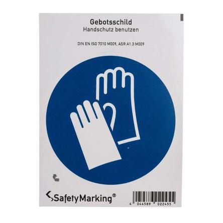 Wolk Povinná značka, Polyvinylchlorid, Modrá, Bílá Hand Protection Samolepicí