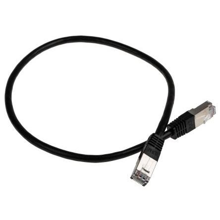 RS PRO Kat6 Ethernetové kabely, Černá, Polyvinylchlorid, A: RJ45 0.5 m Vnější, B: RJ45 Vnější, typ pláště: S/FTP