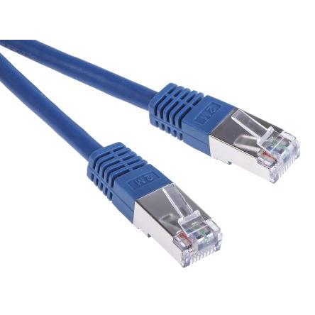 RS PRO Kat6 Ethernetové kabely, Modrá, Polyvinylchlorid, A: RJ45 2 m Vnější, B: RJ45 Vnější, typ pláště: S/FTP