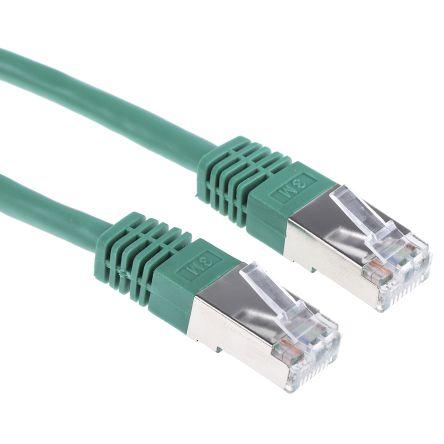 RS PRO Kat6 Ethernetové kabely, Zelená, Polyvinylchlorid, A: RJ45 5 m Vnější, B: RJ45 Vnější, typ pláště: S/FTP