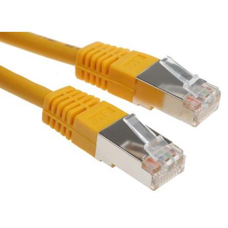 RS PRO Kat6 Ethernetové kabely, Žlutá, Polyvinylchlorid 5 m, typ pláště: Stíněné